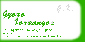 gyozo kormanyos business card