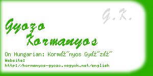 gyozo kormanyos business card